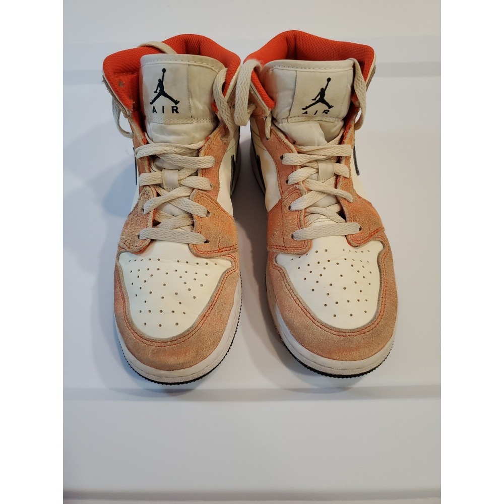 Nike Air Jordan 1 Mid Team Youth 5Y Orange Black White DV1336-800